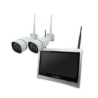 12.5インチLCD一体型300万画素ワイヤレス防犯カメラ2台・録画機(1TB)1台 セット SEC-W-ML2CH-1T 1セット（直送品）