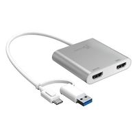 j5create TypeーC/TypeーA デュアルHDMIディスプレイアダプター JCA365 1個 67-7652-35（直送品）