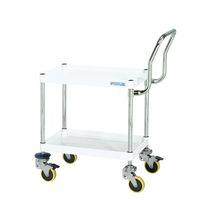 サカエ CSパールワゴン(中量タイプ/帯電防止ウレタン車/H645/2段/振動吸収キャスター付) CSP-6062HTSDBPW 1台（直送品）