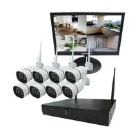 ワイヤレス300万画素防犯カメラ(8台)・録画機 (HD8TB付)・15.6インチモニターセット SEC-W-M8CH-16L-8T（直送品）