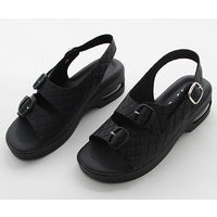 ティティメディカル キルティングエアーソールサンダル ブラック S(21.5~22.0cm) 17631 1足 62-9235-46（直送品）