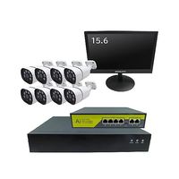 800万画素NVRーPoE有線タイプ カメラ8台 録画機(4TB)モニター付き 防犯カメラセット SEC-N-8K-16L-4T 1セット（直送品）