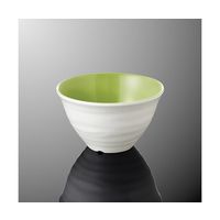 国際化工 飯碗 中 白/グリーンC A 108-WGC 1個 64-7759-98（直送品）
