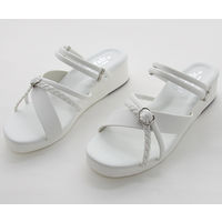 ティティメディカル 三つ編みハート2WAYサンダル ホワイト S(21.5~22.0cm) 111111 1足 62-9235-02（直送品）