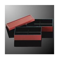 国際化工 銀泉2段松花堂弁当箱 組 朱 F 18-R 1個 64-7772-68（直送品）