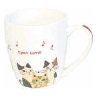 ノアファミリー マグカップ 250ml にゃんとも 磁器 レッド 473203 1個（直送品）