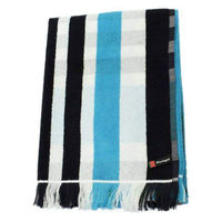 林 バスタオル ポルトホワイト&チェック ブルー 266312 1個（直送品）