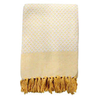 キーストーン マルチカバー コットンスロー フラワー 140×200cm イエロー 400458 1個（直送品）