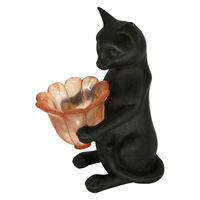 東洋石創 ガーデンオーナメント ローズライト 猫 置物 459359 1個（直送品）