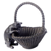 東洋石創 ガーデンオーナメント バスケット 猫 置物 459360 1個（直送品）