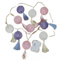 丸和貿易 ガーランド ライト LEDスイッチライト コットンボール タッセル 10球 316274 1個（直送品）