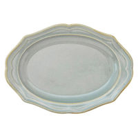 ケーアイ プレート 24cm 楕円皿 Vanves ヴァンヴ 皿 食器 洋食器 磁器 日本製 グレー 353662 1個（直送品）