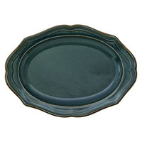 ケーアイ プレート 24cm 楕円皿 Vanves ヴァンヴ 皿 食器 洋食器 磁器 日本製 ネイビー 353663 1個（直送品）