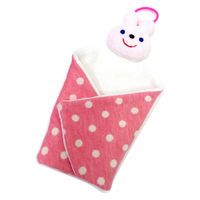 ユアーズアーミーワールド ハンドタオル マスコット付きタオル 赤ちゃん どうぶつ 日本製 ピンク 416558 1個（直送品）