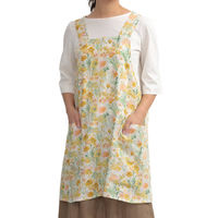 ウェーブ エプロン 花柄 リバティリネンバッククロスエプロン COCOWALK イエロー 417137 1個（直送品）