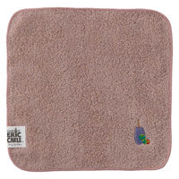 ウェーブ ミニタオル はらぺこあおむし 無撚糸 刺繍 20×20cm スモークピンク 438681 1個（直送品）