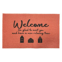 丸和貿易 玄関マット ふわふわ玄関マット 屋内 45×75cm オレンジ 489787 1個（直送品）