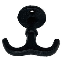 丸和貿易 フック キャストアイアン D 壁掛け ブラック 489964 1個（直送品）