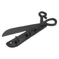 丸和貿易 フック キャストアイアン 4シザース 壁掛け ブラック 489973 1個（直送品）