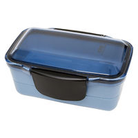 イエロースタジオ 弁当箱 2段 850ml EDGE ドーム型 ブルー 388247 1個（直送品）