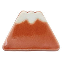 ケーアイ 箸置き 4cm 富士山 平富士 陶器 日本製 赤 335225 1個（直送品）