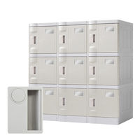 Netforce ウェック プラスチックロッカー 9人用 3列3段 鍵なし Sサイズ グレー 1台（直送品）