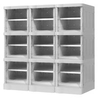 Netforce ウェック プラスチックロッカー 9人用 3列3段 オープン Sサイズ グレー 1台（直送品）