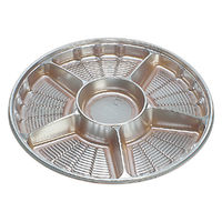 福助工業 オードブル容器 サークルトレー FP-3 シルバー(セット) 00102576 1ケース(200個(20個×10))（直送品）