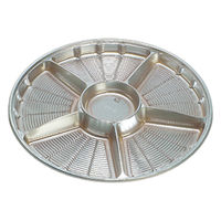 福助工業 オードブル容器 サークルトレー FP-5シルバー(セット) 00145797 1ケース(120個(20個×6))（直送品）