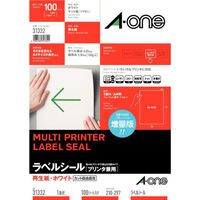 エーワン プリンター用紙 ラベルシール プリンタ兼用 再生紙 A4 1面 ノーカット 100シート入 00515904 1ケース(1個)（直送品）