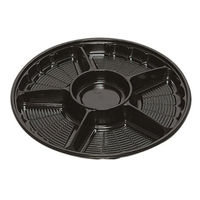 福助工業 オードブル容器 サークルトレー FP-3 黒(セット) 00575060 1ケース(200個(20個×10))（直送品）