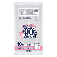 ジャパックス エコ材質ゴミ袋 RYM99 環境袋策 再生原料40%ポリ袋 90L 半透明 10枚入 00703843 1ケース(30個)（直送品）