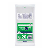 エコ材質ゴミ袋 LRH24 環境袋策 再生原料40%ポリ袋 20L 半透明 手付 20枚入 00801442 1ケース(50個)（直送品）