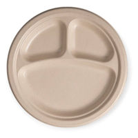 ケーピープラテック バガス容器 KBプレート 仕切3 ナチュラル 00801568 1ケース(500個(50個×10))（直送品）