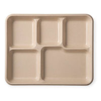 ケーピープラテック バガス容器 KBプレート 仕切5 ナチュラル 00801569 1ケース(500個(50個×10))（直送品）