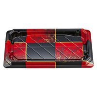 シーピー化成 寿司容器 NUN囲26 彩角赤本体 078062600A265 1ケース(600個(50個×12))（直送品）