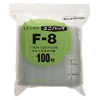 生産日本社 チャック付き袋 ユニパック チャック付ポリエチレン袋 Fー8 11226 1ケース(3000個(100個×30))（直送品）