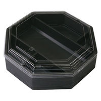 アクタ 折箱 HW-八角68H(50) 黒焼杉黒 OPS高蓋セット 2000020916 1ケース(90個(15個×6))（直送品）