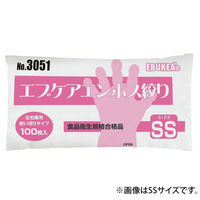 エブノ ポリ手袋 エブケアエンボス絞り袋入半透明 L 3051 1ケース(6000個(100個×60))（直送品）