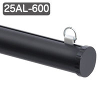 友屋 売場備品 メディアホルダーアルミ 25AL-600 ブラック 40886BLK 1ケース(1個)（直送品）