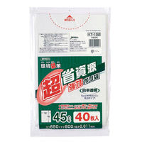 ジャパックス エコ材質ゴミ袋 KT102 環境袋策 超省資源 45L 白半透明 40枚 1ケース(30個)（直送品）