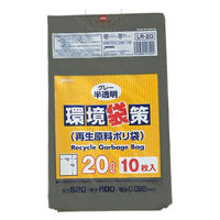 ジャパックス エコ材質ゴミ袋 LR20 環境袋策 再生原料ポリ 20L グレー半透明 10枚 LR-20 1ケース(30個)（直送品）