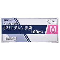 ジャパックス PLB-02 外エンボスタイプ ポリ手袋 BOX M 100枚 1ケース(40個)（直送品）