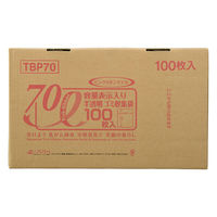 ジャパックス 箱入ゴミ袋 TBP70 ピンクリボン BOXタイプ 70L 白半透明 100枚 1ケース(4個)（直送品）
