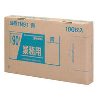 ジャパックス 箱入ゴミ袋 TN91 強力ゴミ袋 BOX 90L 青 100枚 1ケース(3個)（直送品）