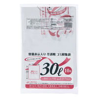 ジャパックス HDゴミ袋 TSP30 ピンクリボン 容量表示入 30L 10枚 1ケース(60個)（直送品）