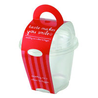 ヤマニパッケージ デザートカップ スマイルカップM レッド 20-430RE 1ケース(100個(50個×2))（直送品）