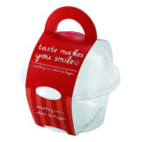 ヤマニパッケージ デザートカップ スマイルカップS レッド 20-431RE 1ケース(100個(50個×2))（直送品）