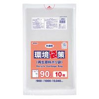 ジャパックス エコ材質ゴミ袋 LR94 環境袋策 再生原料40%ポリ袋 90L 半透明 10枚入 LR-94 1ケース(30個)（直送品）