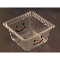 リスパック サラダ容器 クリーンカップ キューブ15-80B ニコニコ PABZ003 1袋(50個)（直送品）